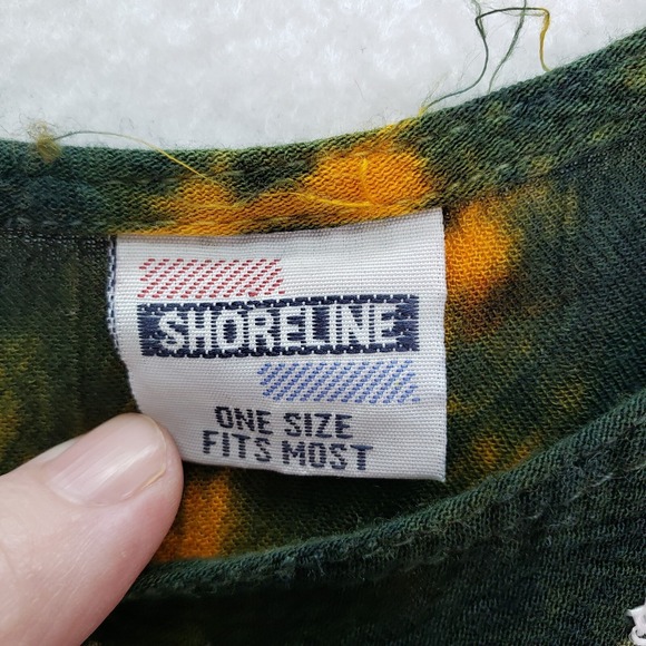 Shoreline Tie Dye Dress Embroidered Sun Ray Rayon One Size Fits Most Vintage - Picture 6 of 8